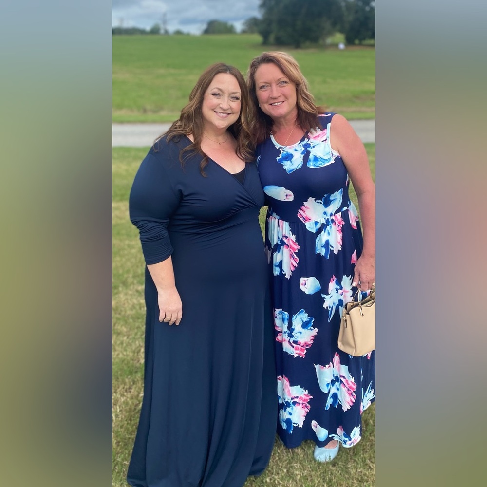 Women’s Long-sleeve Maxi Dress Navy Blue